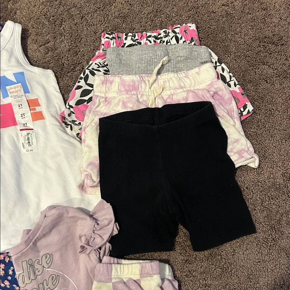 Toddler girl 2T spring/summer dress, tank top, shorts, matching set bundle!!